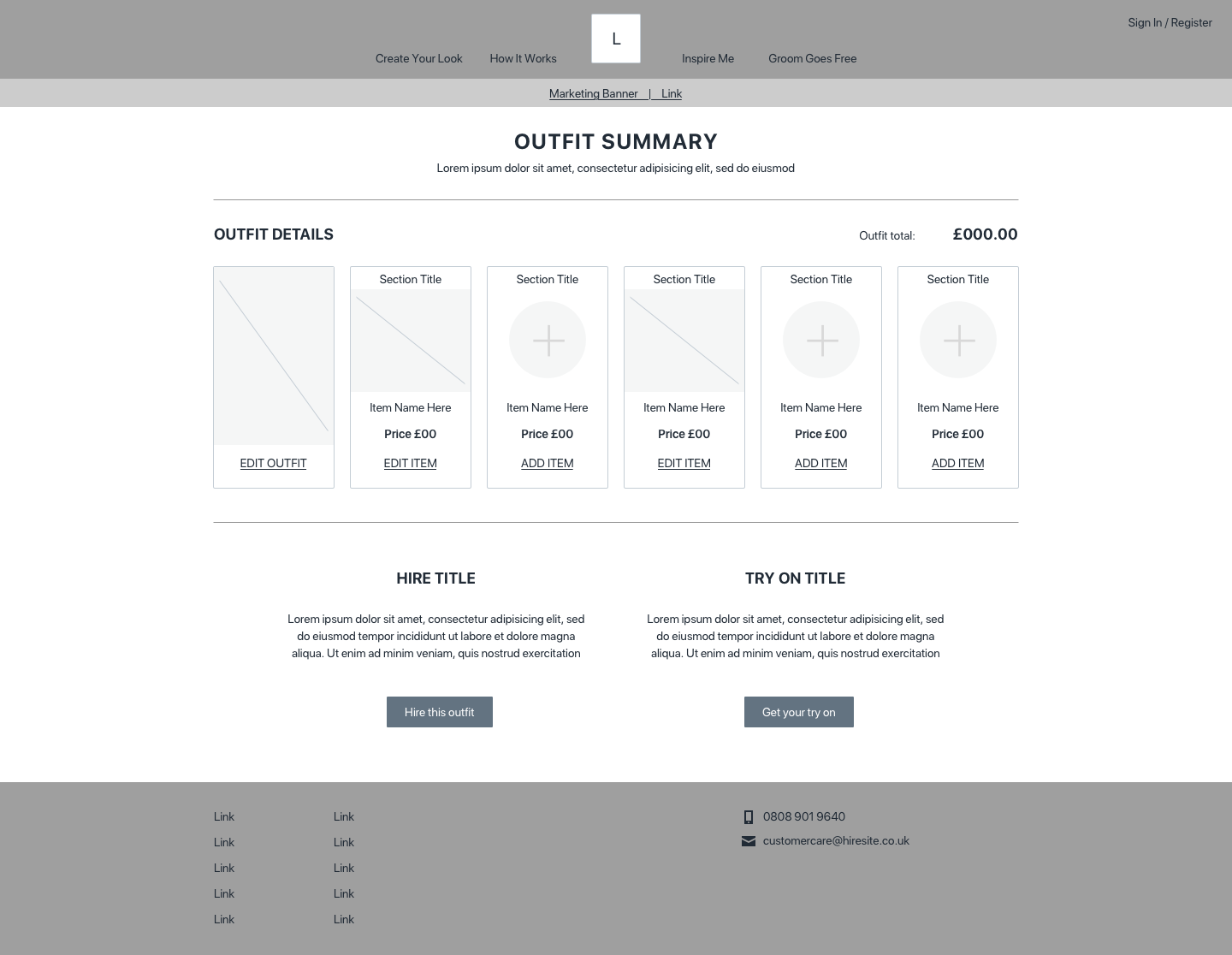 AB Test Wireframe Option 1